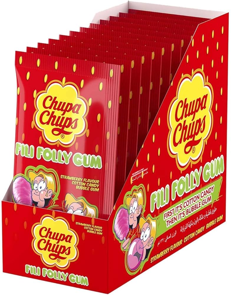 Chupa chups Strawberry Flavour Fili Folly Gum