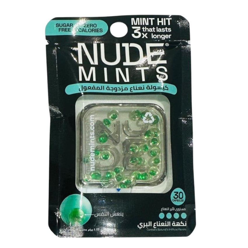 Nude Mints Spearmint Flavor 30 Capsules