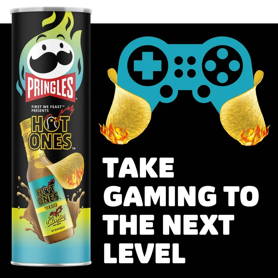 Pringles Hot Ones Los Calientes Verde Crisps Can 5.5oz (156g)