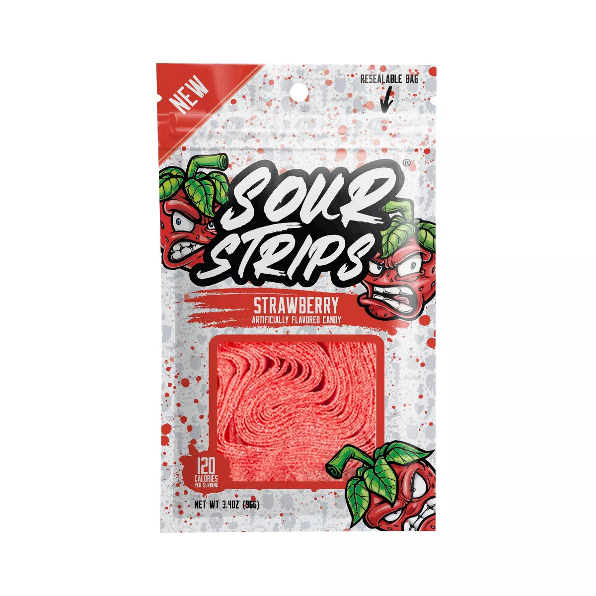 Sour Strips Candy Strawberry Flavor
