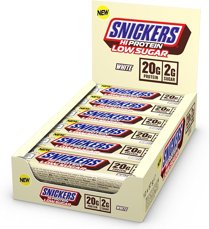 Snickers Bars - Low Sugar High Protein Bars- White Chocolate 57g