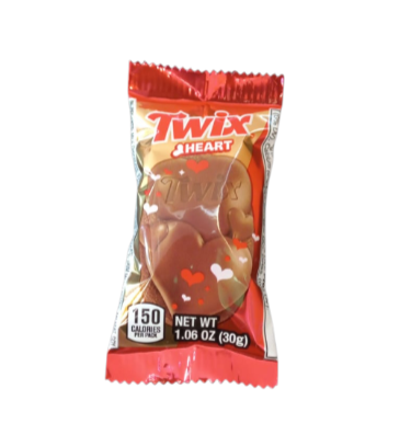 Twix Caramel Single Heart Valentine, 1.06 Ounce