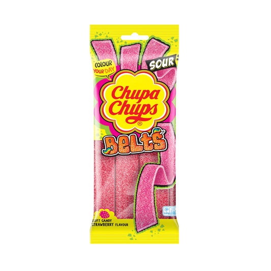 Chupa Chups Sour Belts - Strawberry Flavour 100g
