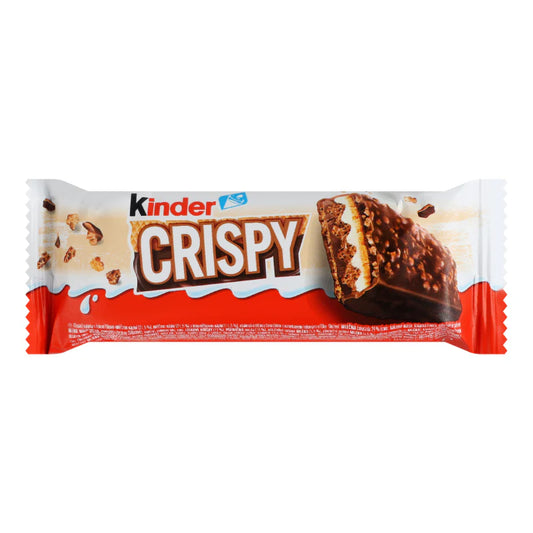 Kinder Crispy, wafer filled with milk and hazelnut cream covered in chocolate 34g