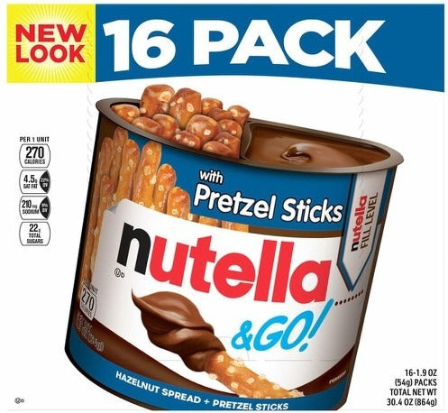 Nutella & Go with Hazelnut Spreads & Pretzel Sticks