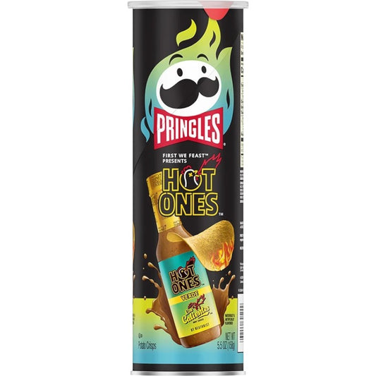 Pringles Hot Ones Los Calientes Verde Crisps Can 5.5oz (156g)
