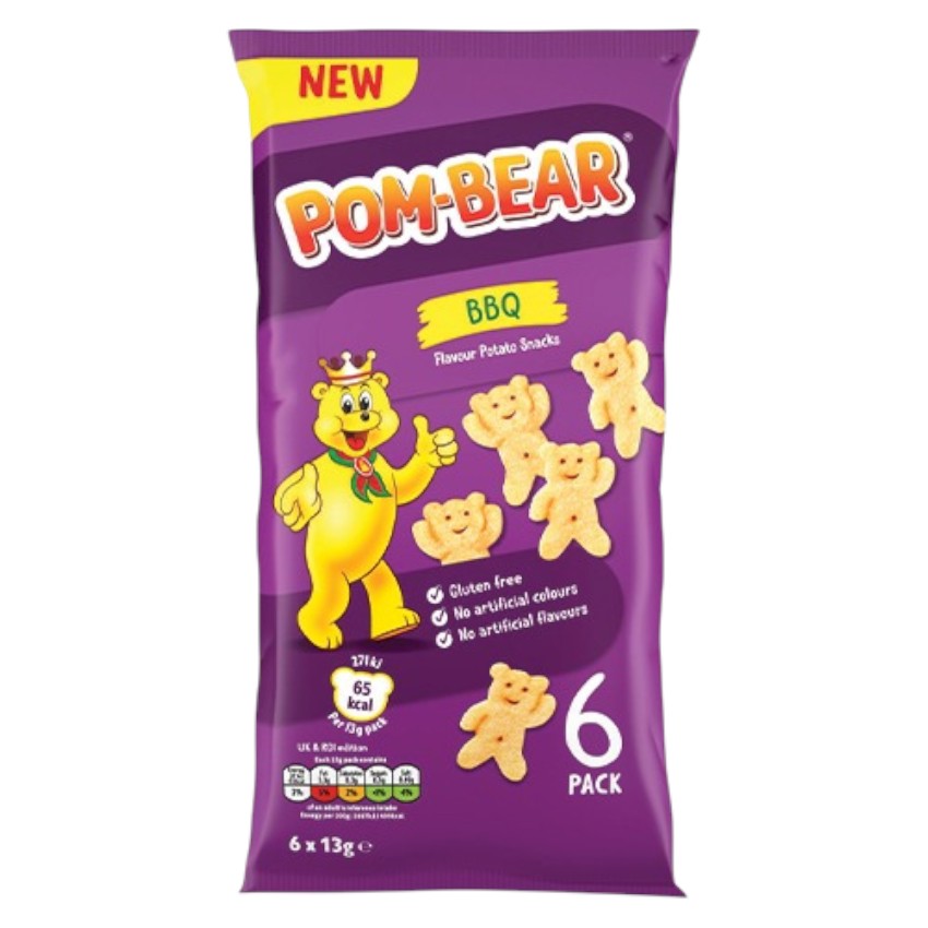 Pom-Bear BBQ Crisps 13g Pack of 6