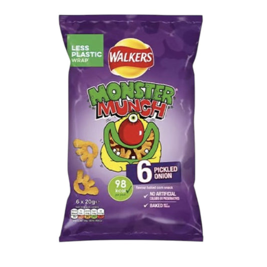 Walkers Pickled Onion Monster Munch 6 x 20g